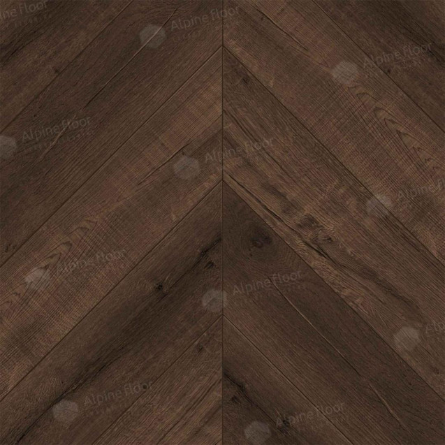SPC ламинат Alpine Floor Альпийский шеврон (Chevron Alpine) Дуб Мокка ECO 18-12 MC