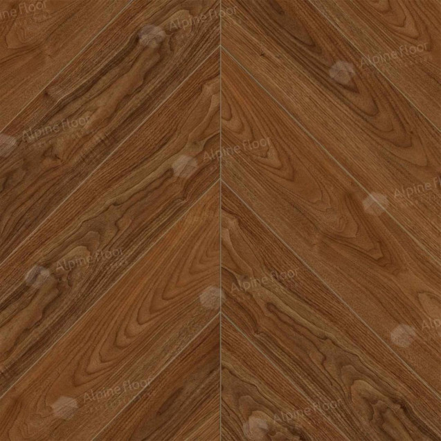 SPC ламинат Alpine Floor Альпийский шеврон (Chevron Alpine) Орех Нойер ECO 18-22 MC