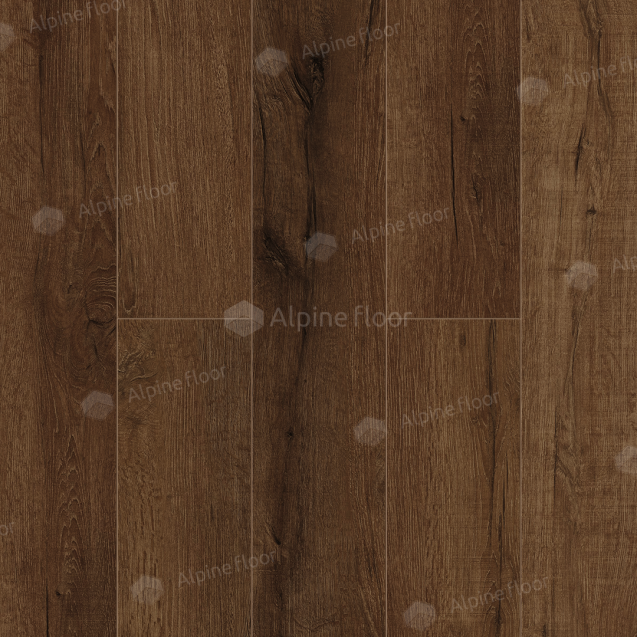 Напольная инженерная каменно-полимерная плитка Alpine Floor серии PREMIUM XL Дуб шоколадный ABA ECO 7-18