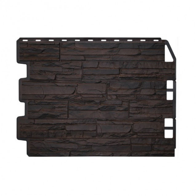 Панель FineBer Фасайдинг Дачный Скол 3D Тёмно-коричневый